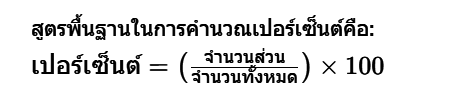 การคำนวณเปอร์เซ็นต์