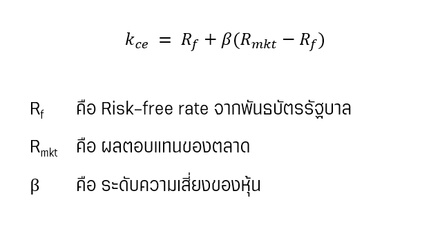 ต้นทุนจากหุ้นสามัญ สูตรคำนวณ